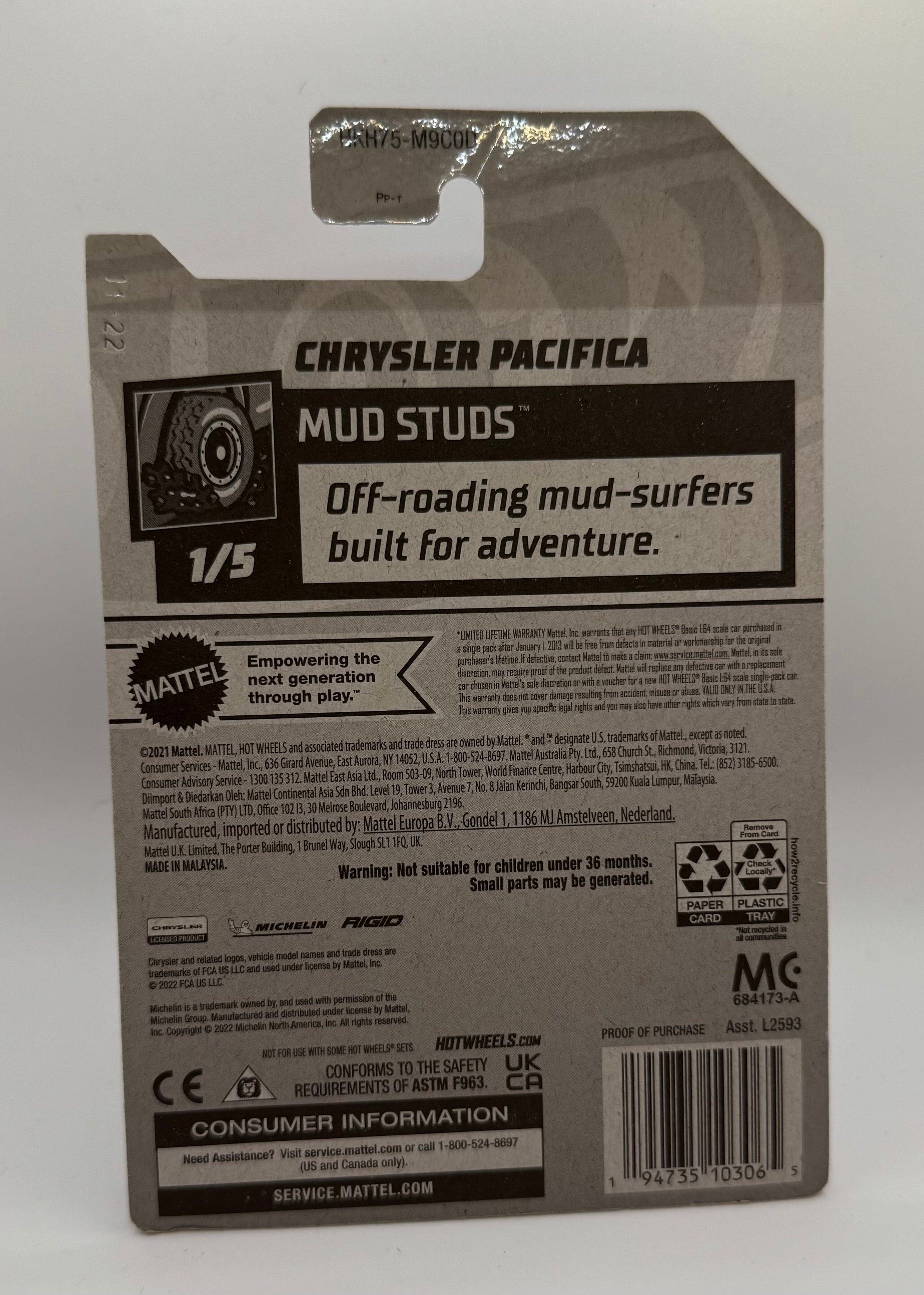 Hotwheels Chrysler Pacifica Silver