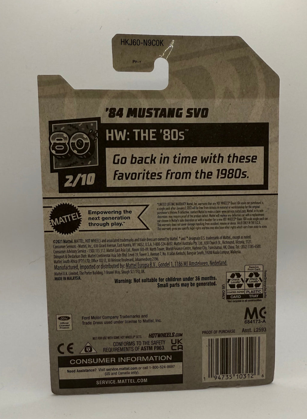 Hotwheels 84 Mustang SVO Black/Green