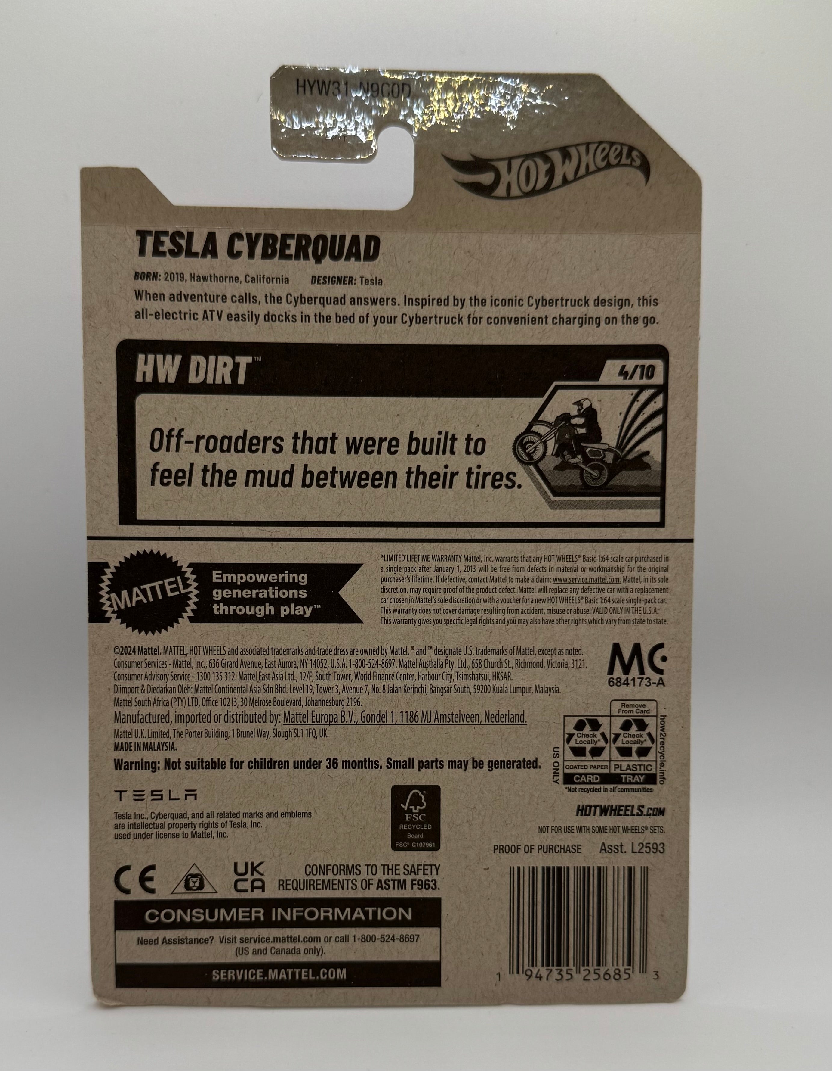 Hotwheels Tesla Cyberquad