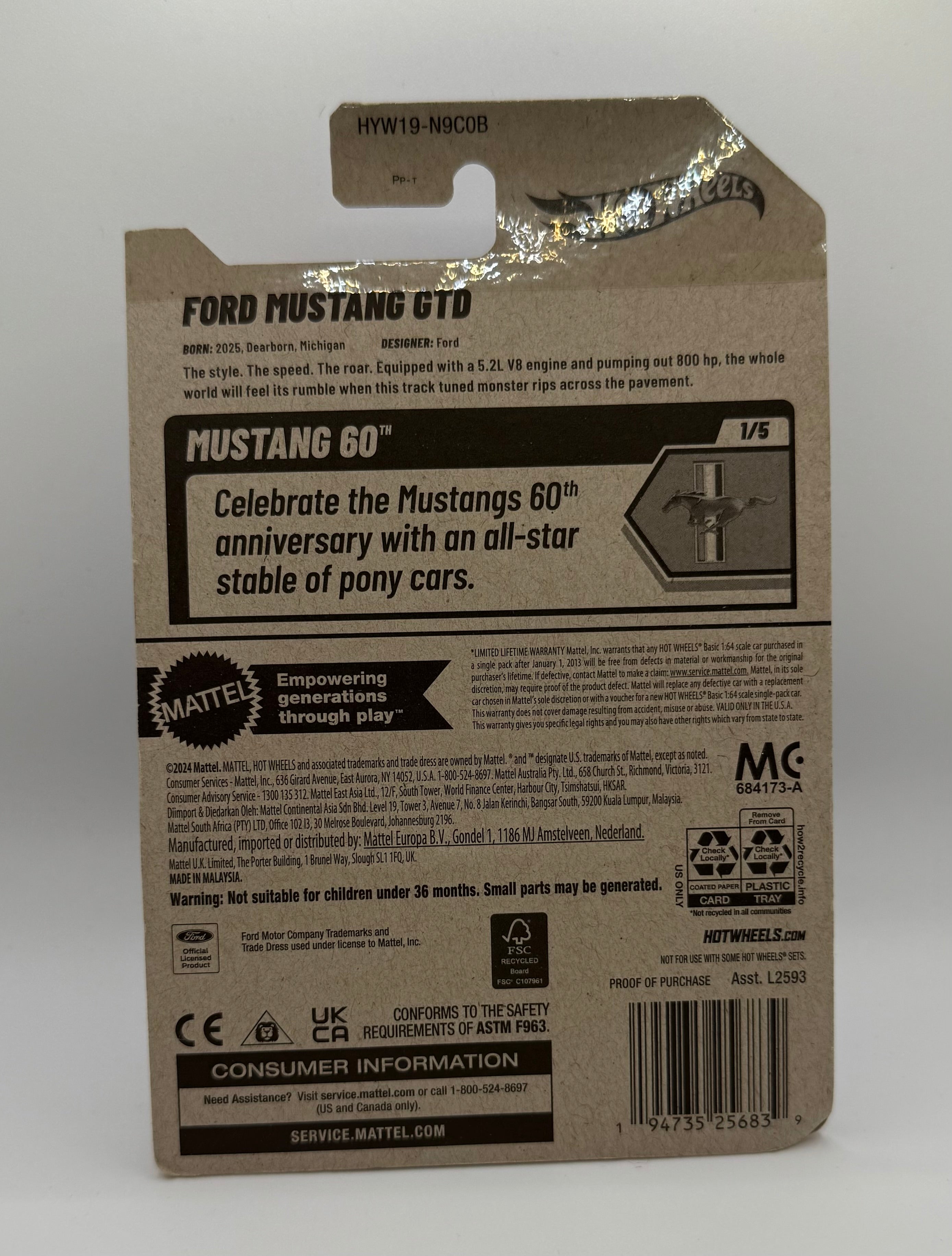 Hotwheels Mustang GTD Silver