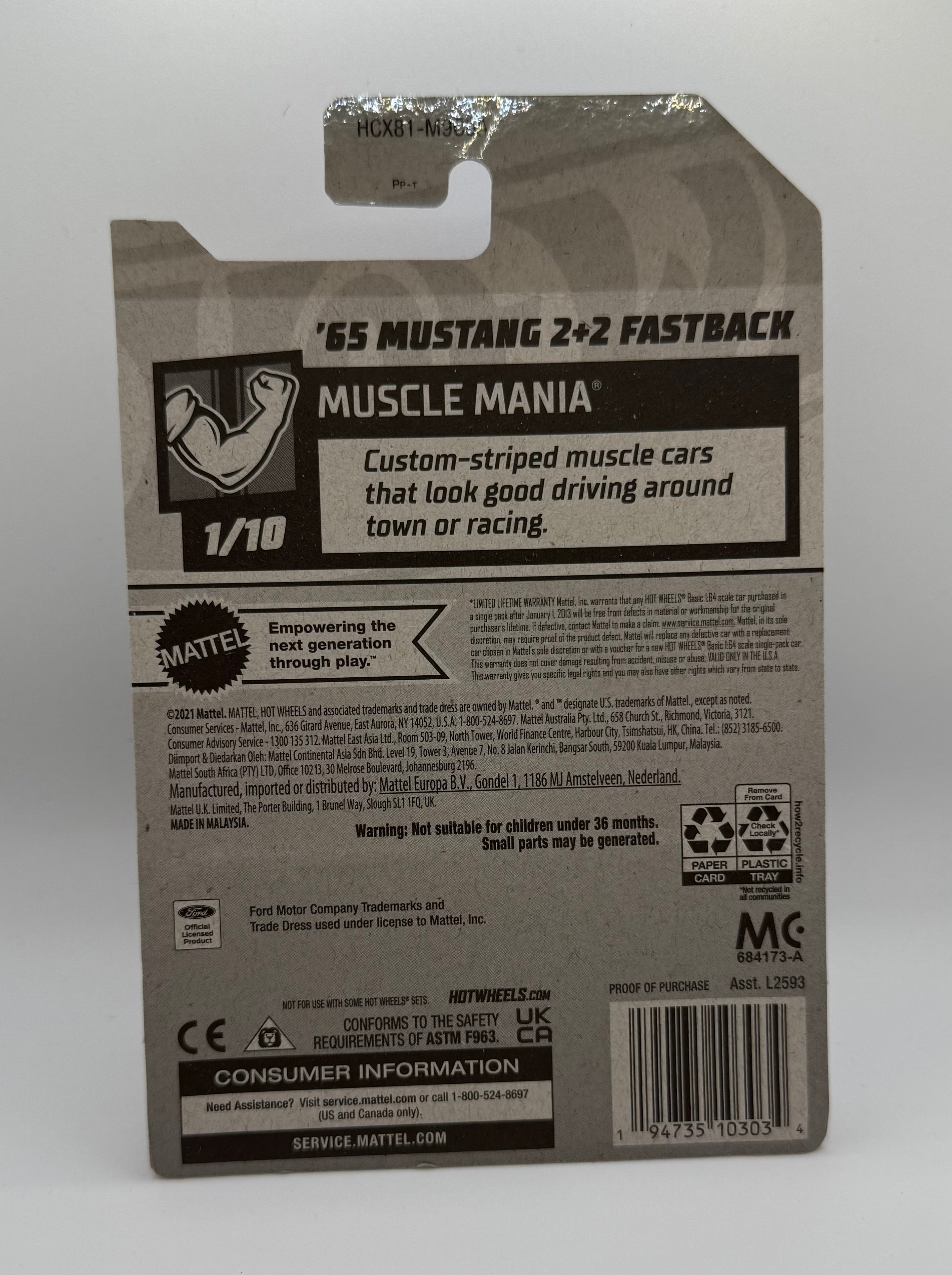 Hotwheels 65 Mustang 2+2 Fastback