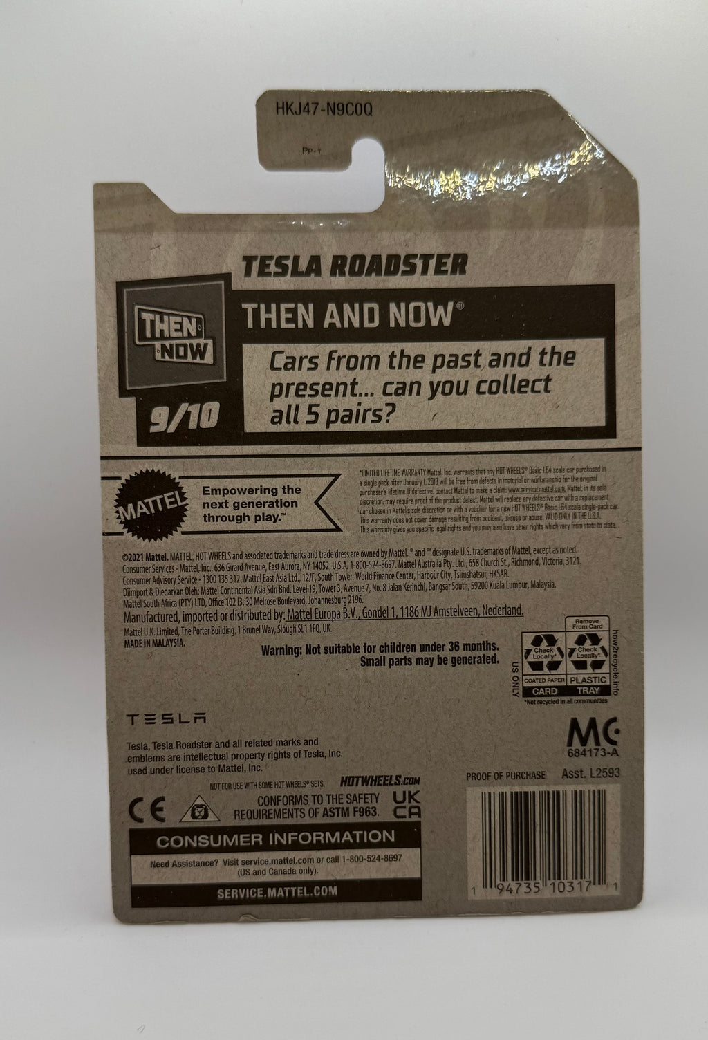 Hotwheels Tesla Roadster Orange