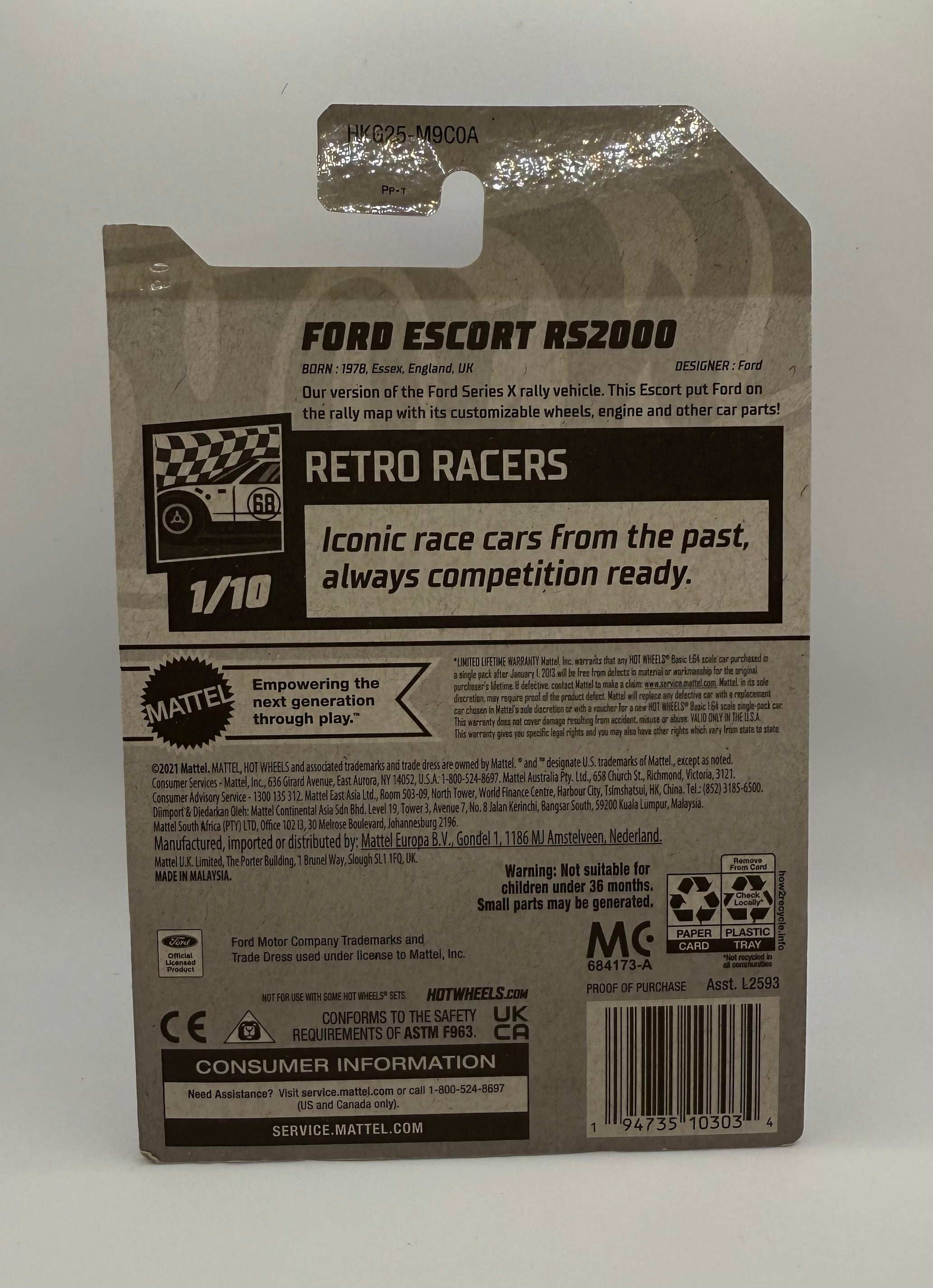 Hotwheels Ford Escort RS2000 White