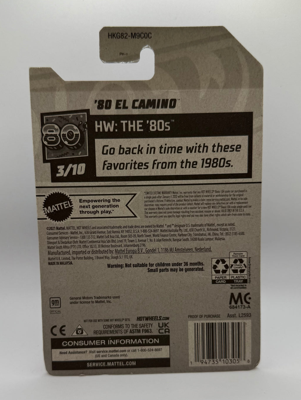 Hotwheels 80 El Camino Blue