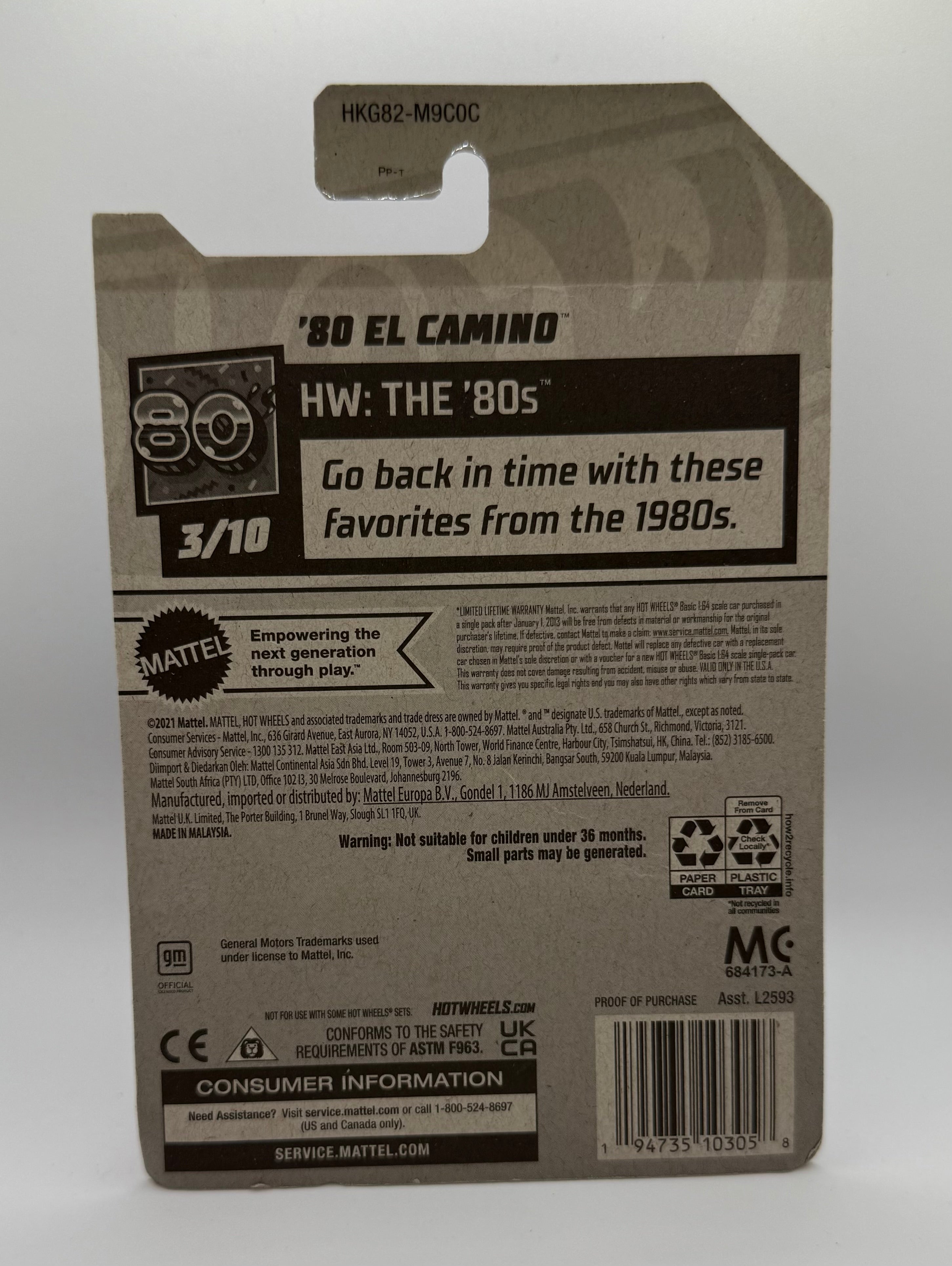 Hotwheels 80 El Camino Blue