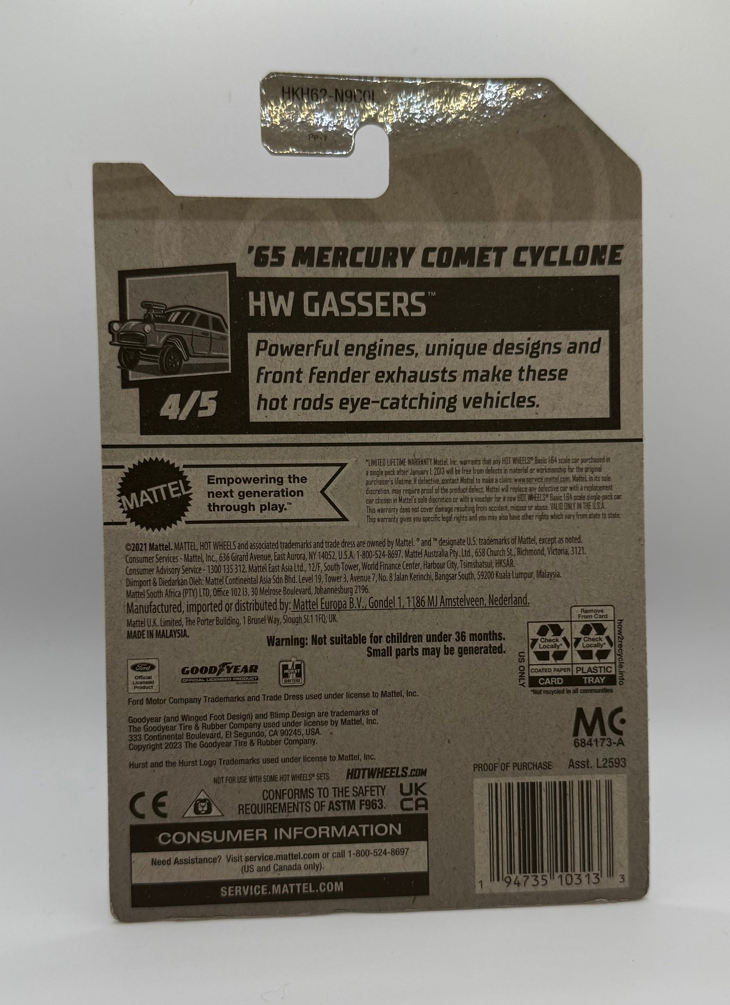 Hotwheels 65 Mercury Comet Cyclone Gasser