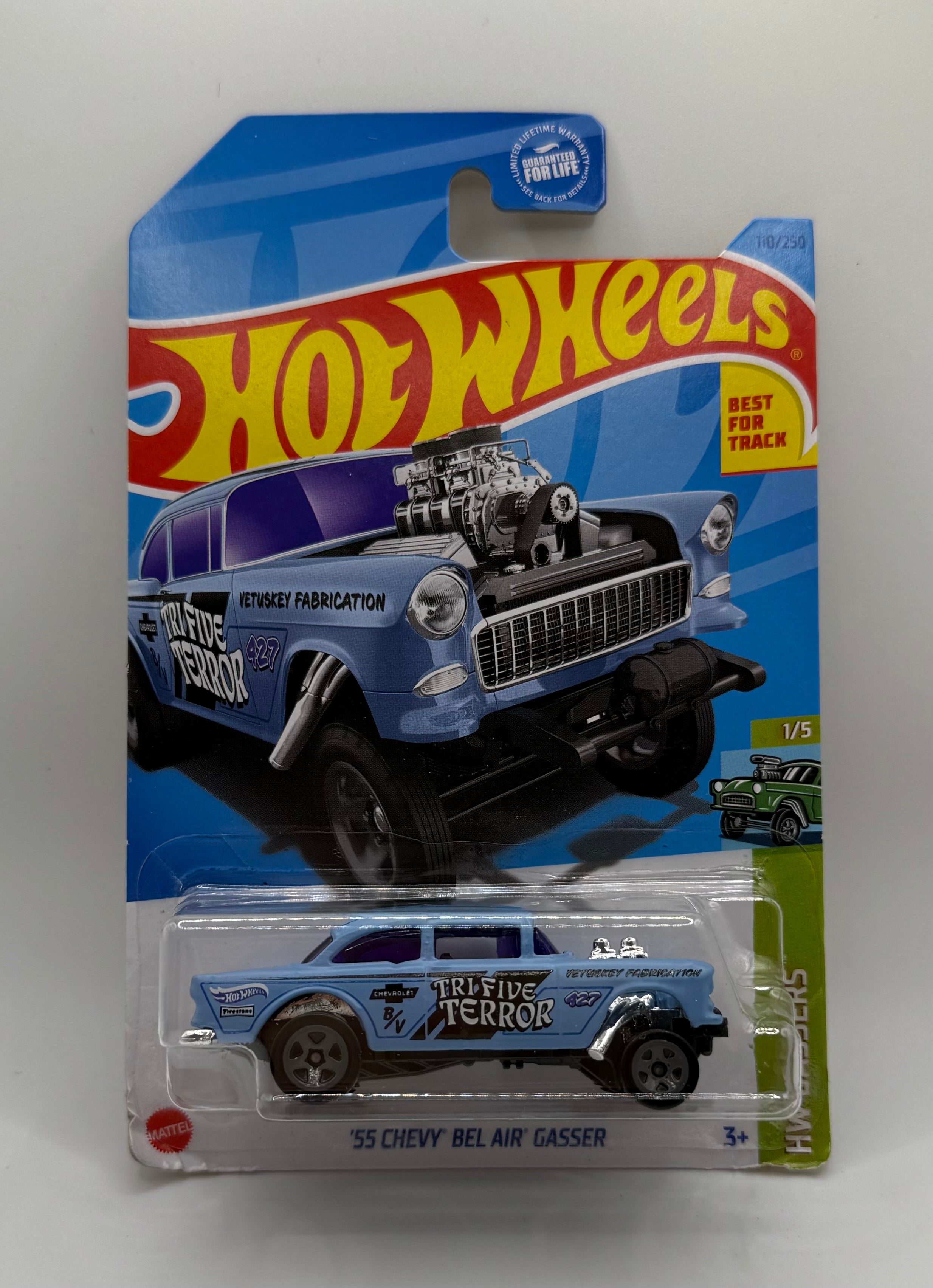 Hotwheels 55 Chevy Bel Air Gasser Blue