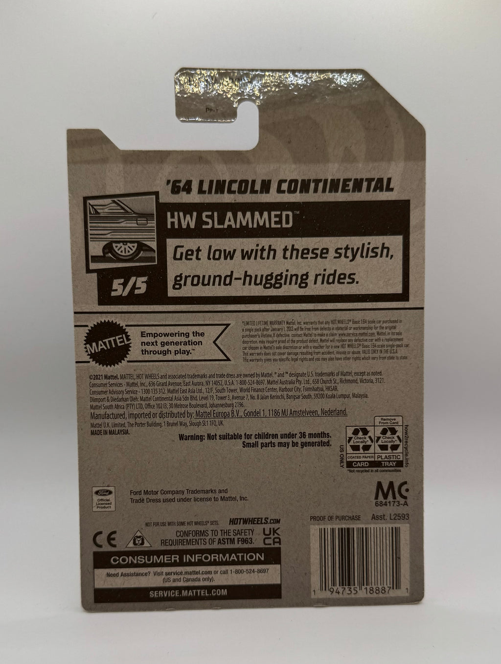 Hotwheels 64 Lincoln Continental Purple