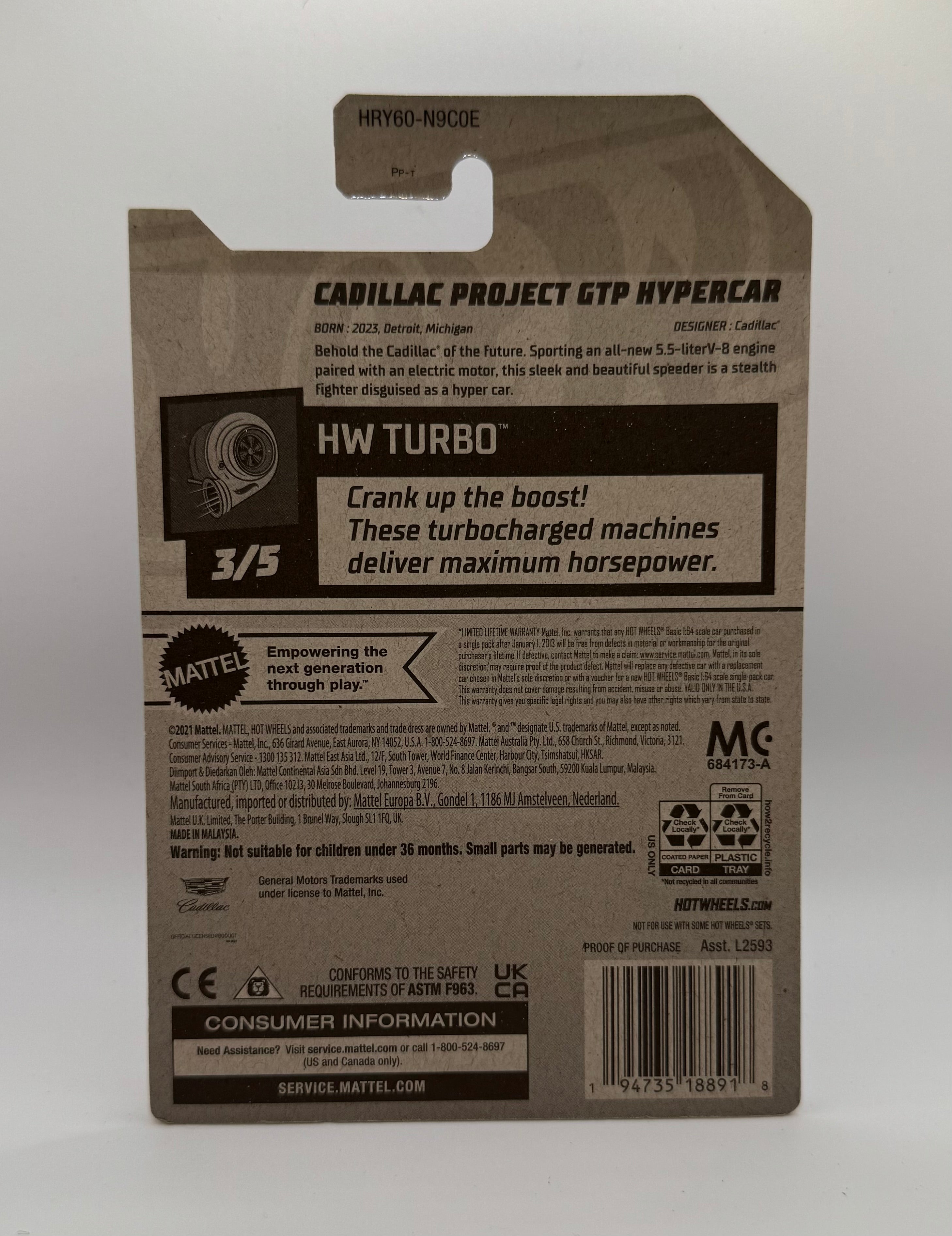 Hotwheels Cadillac Project GTP Hypercar Black