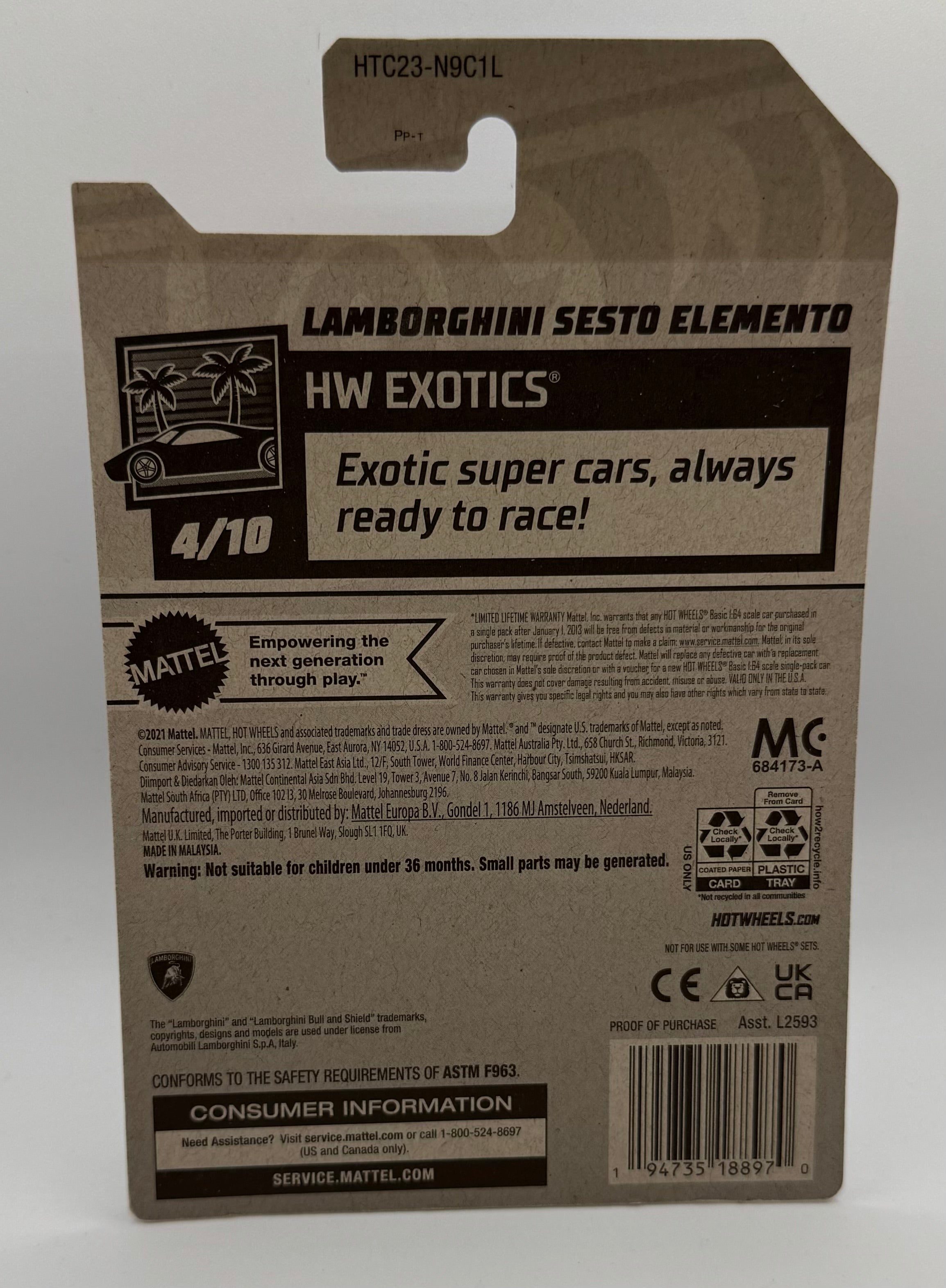 Hotwheels Lamborghini Sesto Elemento White