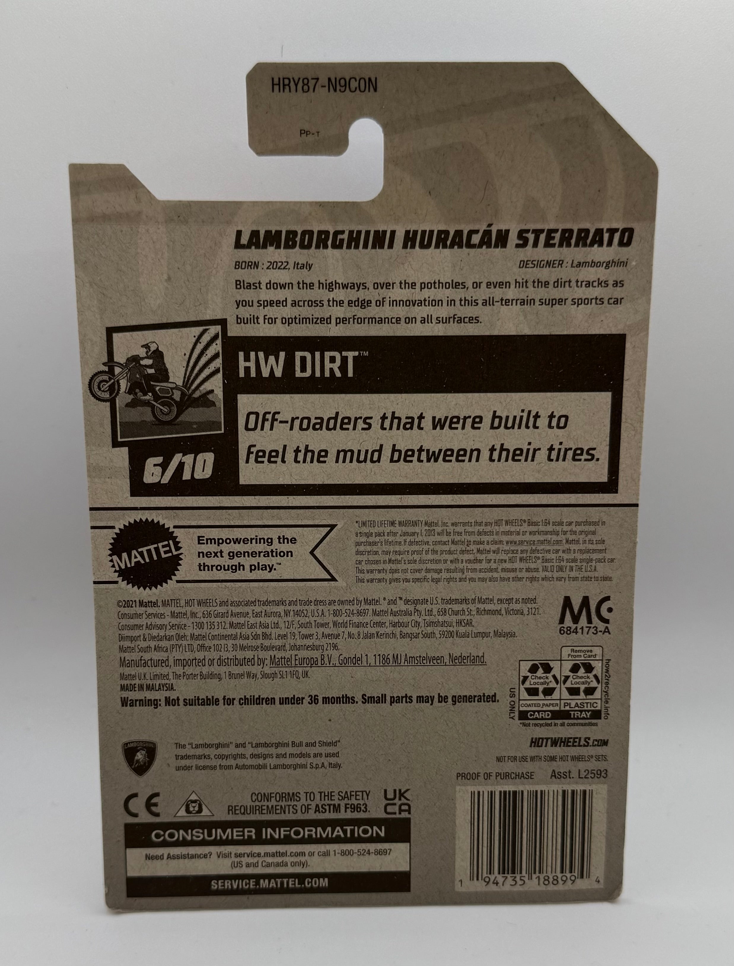 Hotwheels Lamborghini Huracán Sterrato Orange