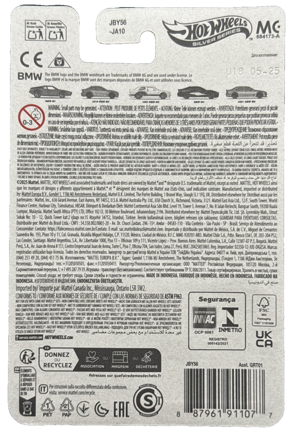 2025 Hot Wheels Silver Series BMW 1992 BMW M3